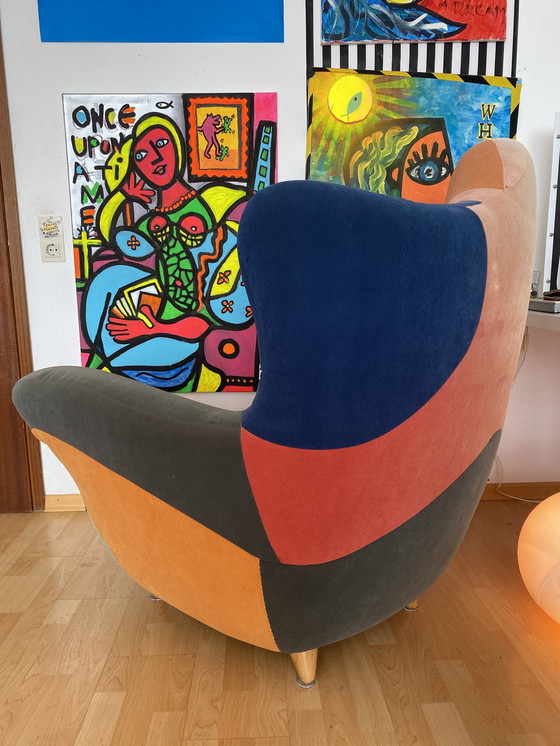 Image 1 of Javier Mariscal Sessel "Alexandra" Alcantara Leder Ontwerp