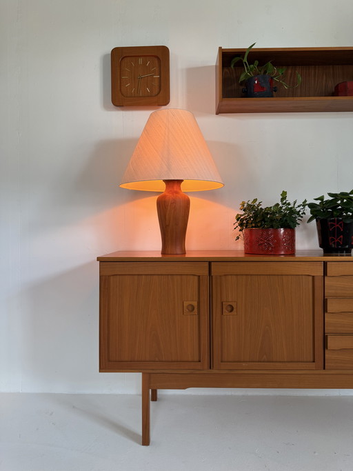 Lampe de table vintage XL en teck, Dyrlund '80