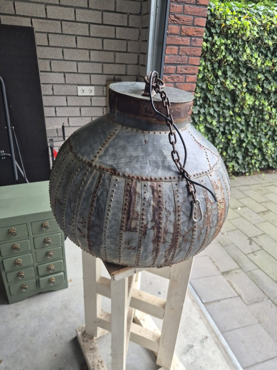 Splendida Lampada Brocca d'Acqua Indiana, Industriale, Originale e Autentica! – Lampade a sospensione (photo 5 of 7)