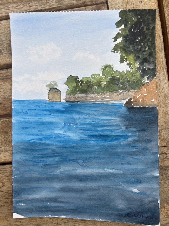 Image 1 of Seaside watercolor
