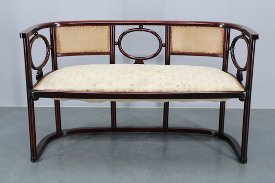 Image 1 of Josef Hoffmann Variation of Art Nouveau "Fledermaus" Sofa by Fischel