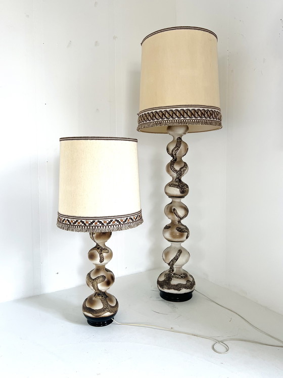 Image 1 of 2x Keramikblasen-Stehleuchte, Kaiser Leuchten '60