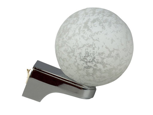 60s 70s wall lamp ball lamp metal chrome & glass space age design