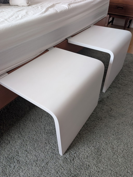 Tables de chevet Auping Auronde blanches, hauteur 34,5 cm – nachtkastjes, Wood (photo 2 of 8)