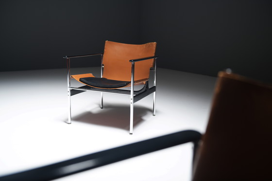 Image 1 of Superbe paire de fauteuils Pollock en cuir par Charles Pollock pour KNOLL Int.