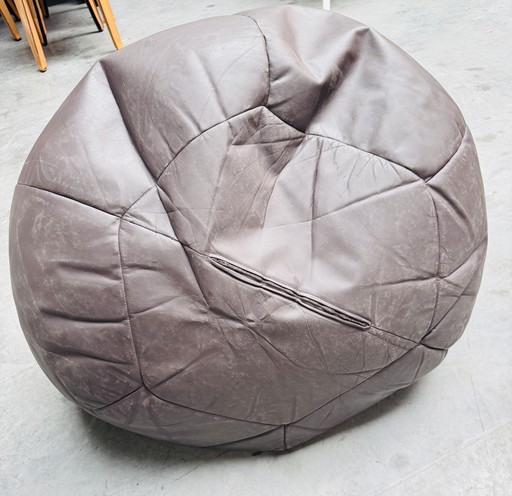 1x Vintage Lederen Pouf