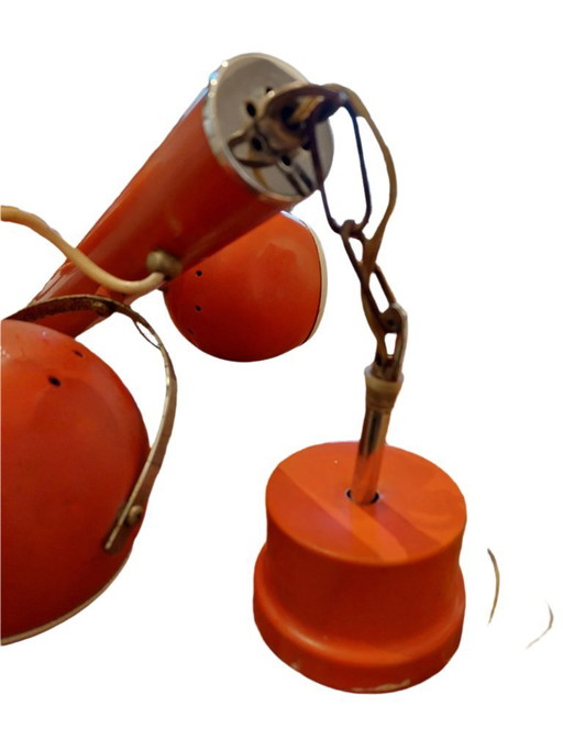 Mid century Orange Eye Ball Space Age Pendant Lamp by  Goffredo Reggiani.    