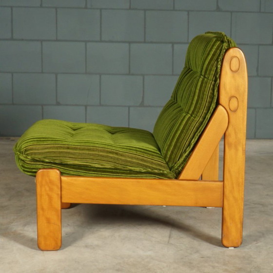 Image 1 of Vintage modular seating area/seating group – green velvet – 1970s