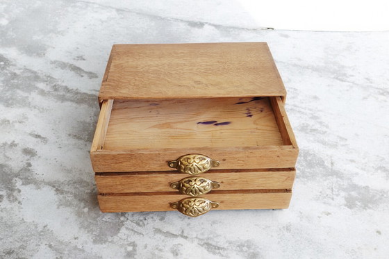 Image 1 of Small oak and brass commode - Circa 1900