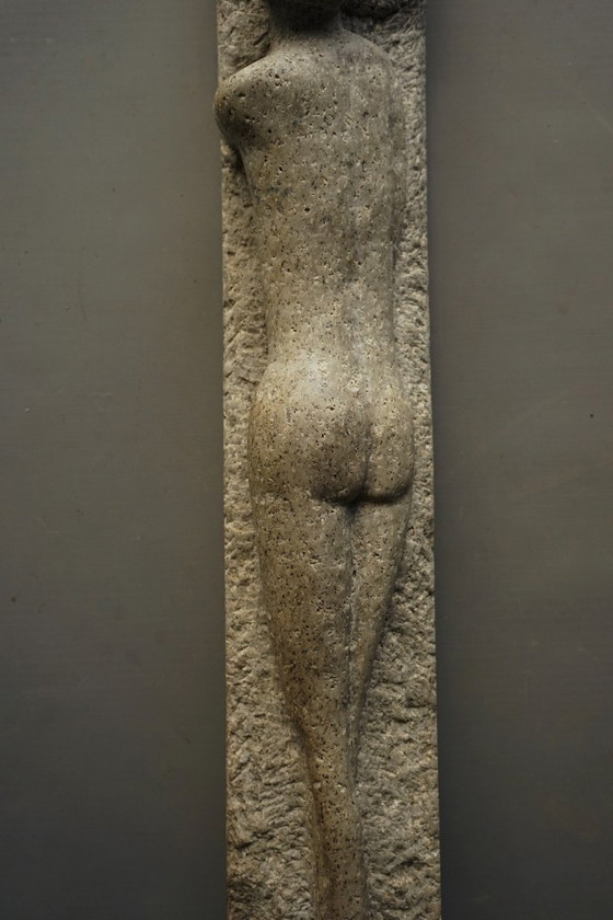 Image 1 of Carved Stone Sculpture of a Reclining Nude. 1960s