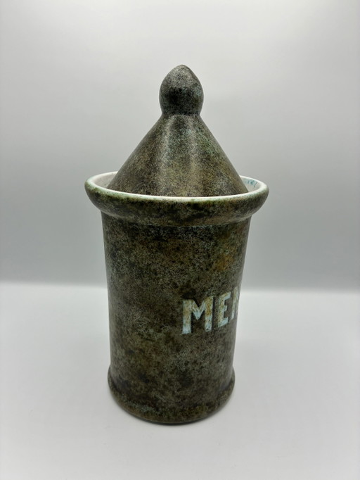 Kräutertopf MINT – Handgefertigtes Steinzeug, signiert GP – Einzigartiges Unikat – decoratieve objecten (photo 2 of 7)
