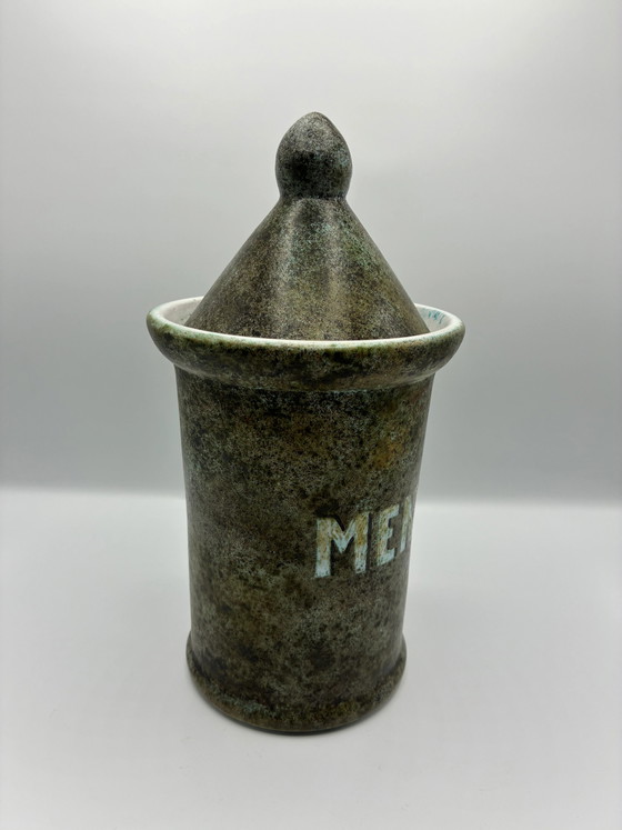 Vaso da erborista MINT – Gres lavorato a mano e firmato GP – Pezzo unico – Oggetti decorativi (photo 2 of 7)