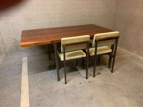 Image 1 of Dining Table "pali" With Extension By Louis Van Teeffelen For Wébé 1960.