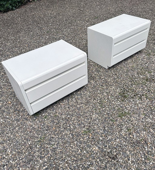2x Moser Nachttische, Weiß