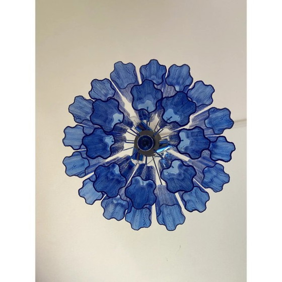 Image 1 of Lámpara de araña Tronchi moderna de cristal de Murano azul – Sputnik Design