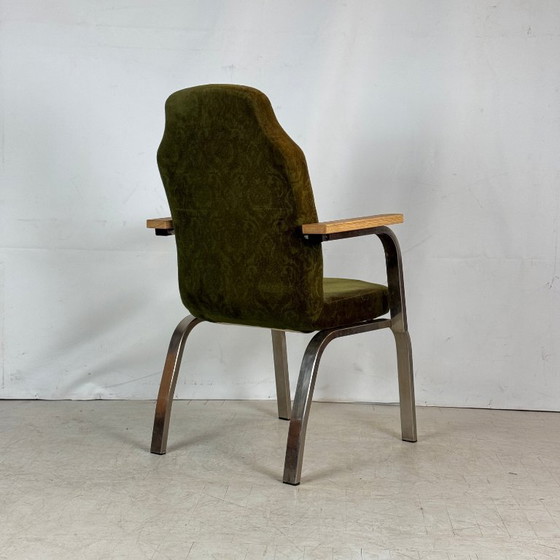 Image 1 of Brutalista Green Oak Armchair, 1960s