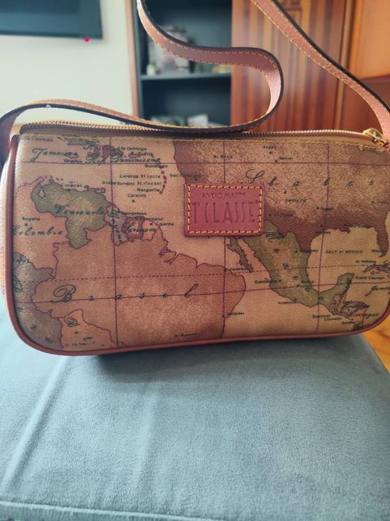 Original Schultertasche Praktisch Neu – Alviero Martini, Schultertaschen, Leather, Canvas (photo 2 of 6)