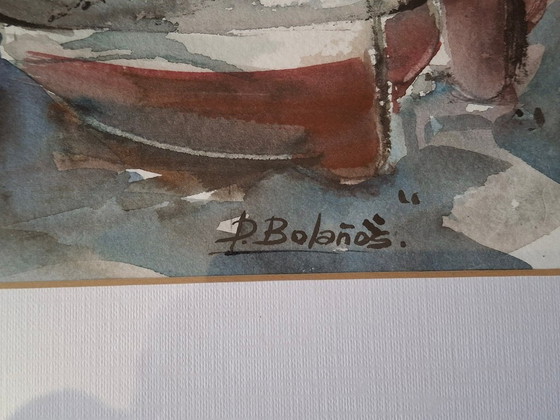 Image 1 of Origineel aquarel schilderij, gesigneerd door Dolors Bolanos, ingelijst.