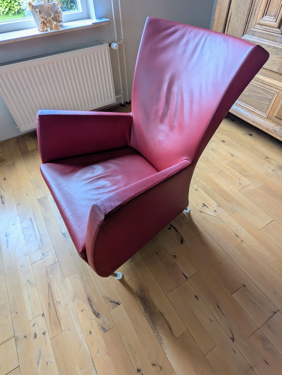 2 Roodlederen Montis Windy Fauteuils – Aluminium, Leather (photo 2 of 5)