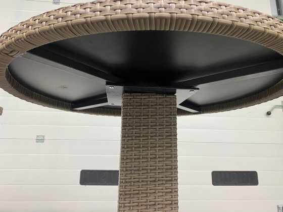 Image 1 of Rattan garden table set – 1 x square 80x80 cm + 1 x round – aluminum frame