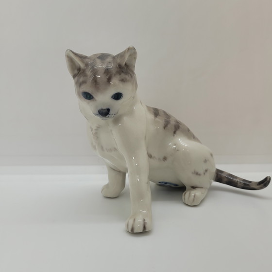 Image 1 of „Katzen“-Figur, emailliertes Porzellan, Lladró-Stil, 20. Jahrhundert – Spanien