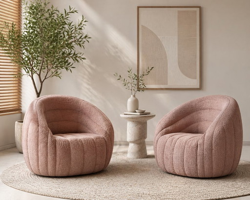 Set of 2 New Pode Balini Swivel Armchairs