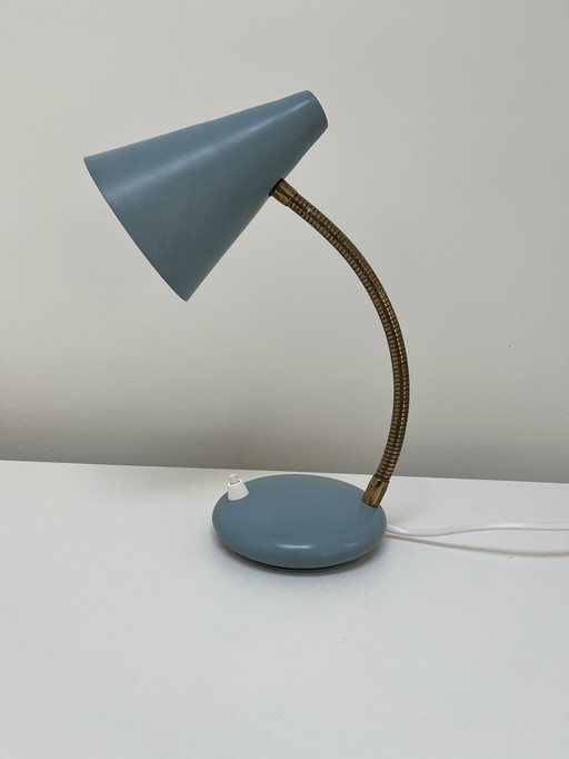Light blue, vintage desk lamp '60