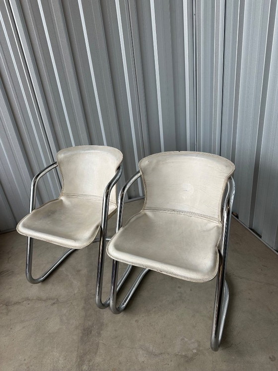 Image 1 of Willy Rizzo leren set stoelen