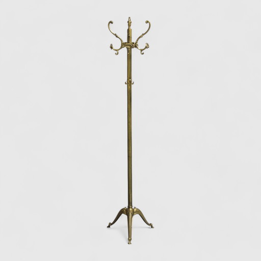 Vintage Standing Coat Stand, Wardrobe - Brass