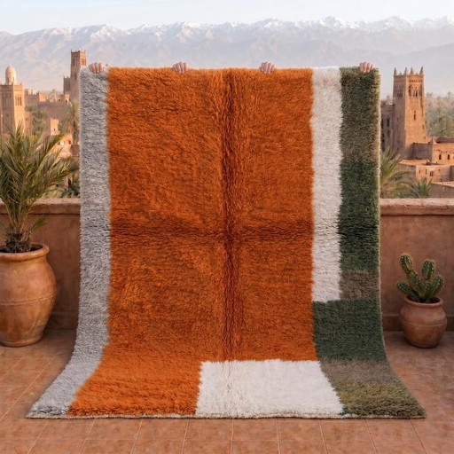 Alfombra de lana natural tejida a mano con coloridos diseños, 2,5 x 2,5 m – Aime Té, vloerkleden en tapijten, Wool