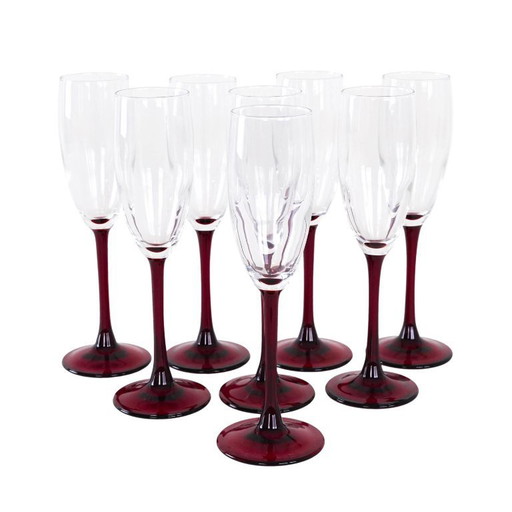 Set Champagnergläser, französisches Design, 1970er Jahre, Hersteller: Luminarc