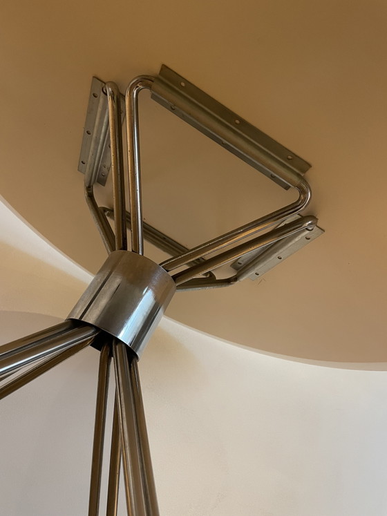 Iconische Delta Eettafel – Rudi Verelst Voor Novalux, België, Jaren ’70 – Chrome, Wood (photo 5 of 5)