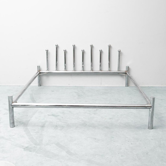 Lit 2 places vintage style Frigerio en acier chromé, années 70 Modernariato – Lits 2 places, Metal (photo 2 of 8)