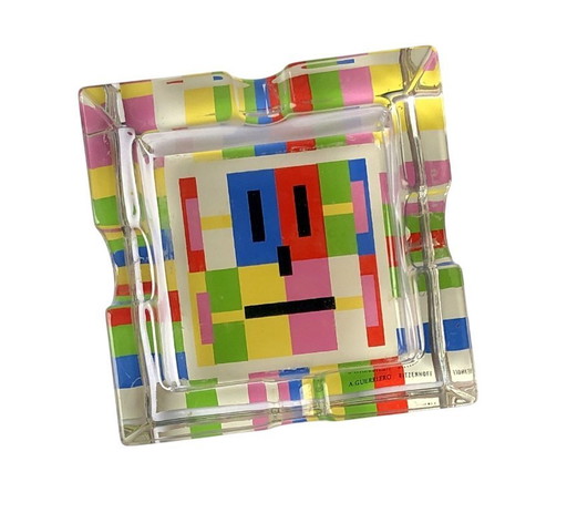 Postmodern design ashtray – Alessandro Guerriero for Ritzenhoff, crystal (1980s–90s)