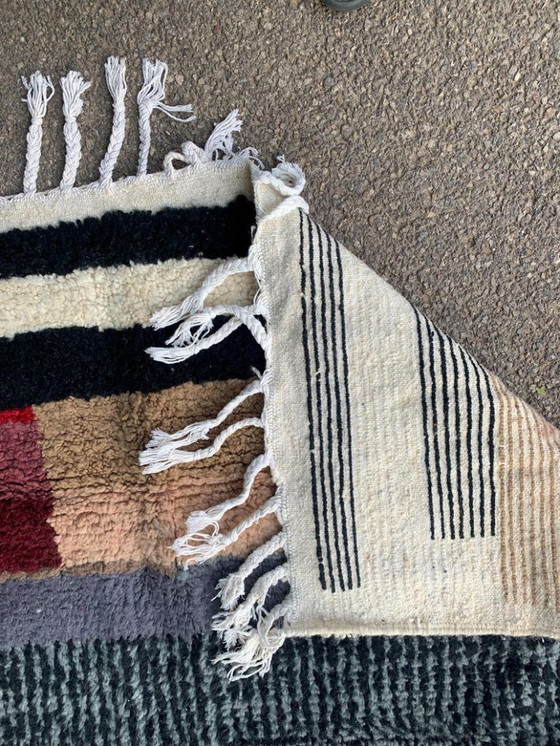 Image 1 of Mehrfarbige Berber-Tapis aus Leinen, 300 cm x 150 cm