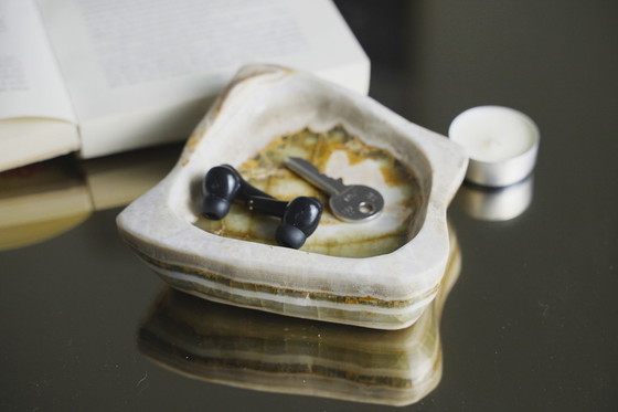 Image 1 of Handcrafted Onyx Asymmetrical Trinket Dish and Catchall