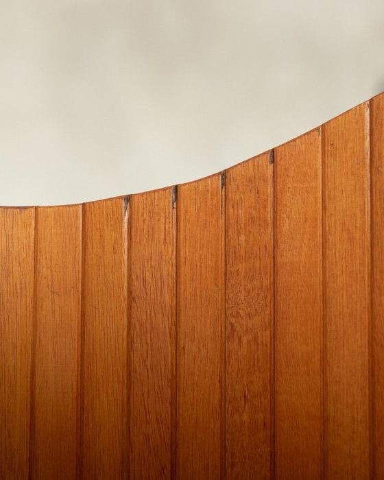 Image 1 of Vintage French Art Deco Pine Tambour Room Divider by Jomain Baumann for Baumann, 1930s