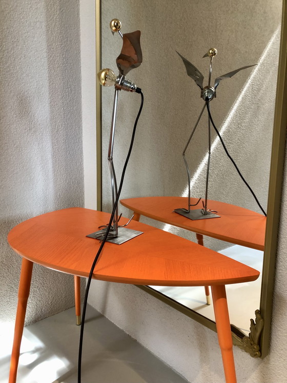 Image 1 of Vintage tafellamp goud Vogel van Stubenrauch 2 stuks