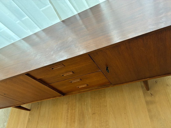 Vintage teak sideboard – sleek XL dresser, 208 cm – Wood (photo 9 of 12)