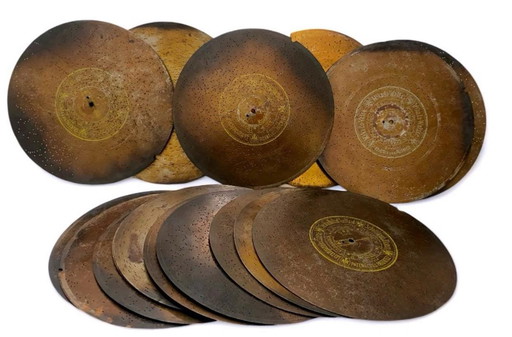Lot rare de 16 disques Symphonion – 30 cm – Allemagne, vers 1900 – Boîte à musique