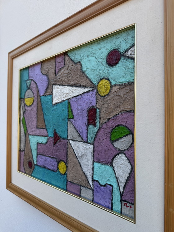 Colorful Geometric Abstract Painting – Paintings & Drawings, Canvas (photo 12 of 14)