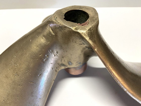 Antique Marine Three-Blade Boat Propeller Solid Bronze Early 1900s Collector, Decorative Objects, Gold (photo 3 of 12)