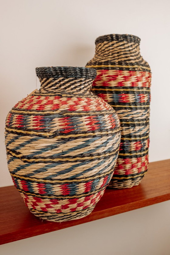 Image 1 of Vases bohèmes vintage style Ibiza, lot de 2