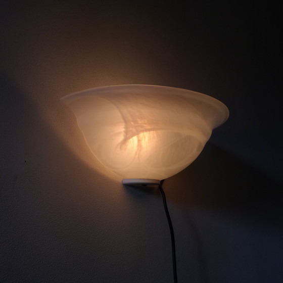 Image 1 of Milky Glass Half Bell Wall Sconce