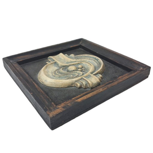 Relief abstract sculpture, wall panel, Mid-Century Modern style decoration