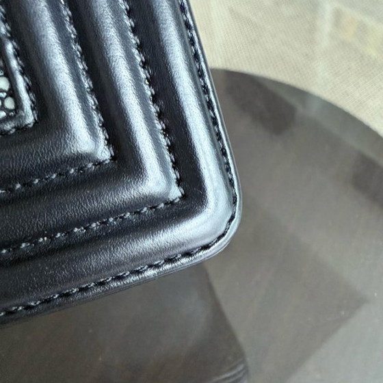 Image 1 of Chanel Boy Small - Small Galuchat Stingray Black Ruthenium Silver Hardware Series 18