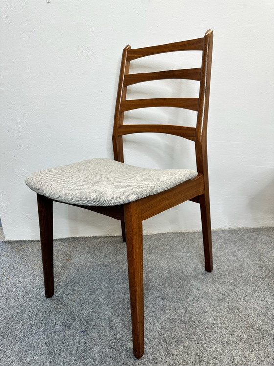 4 Chaises de salle à manger en teck Mid Century Vintage, Bois, Marron (photo 2 sur 14)