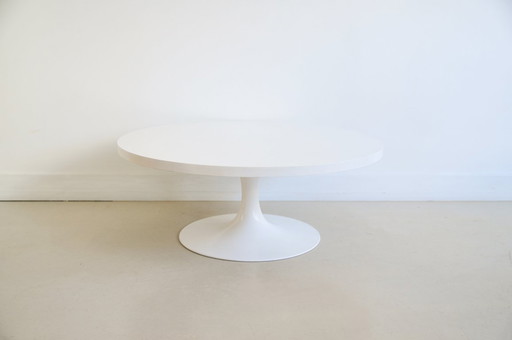 white tulip coffee table by Maurice Burke for Arkana