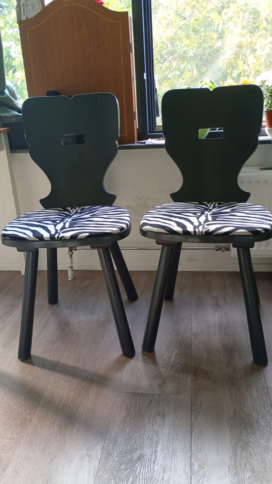 Image 1 of 2 vintage design stoelen handgemaakt door vervoort Tilburg 