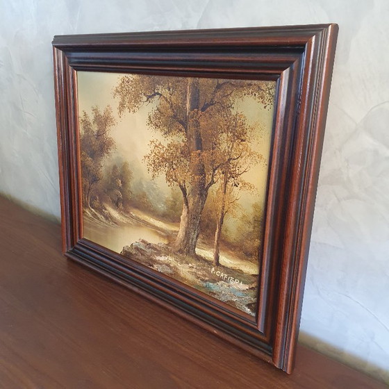 Image 1 of Dipinto d'epoca Paesaggio autunnale a olio di Irene Cafieri